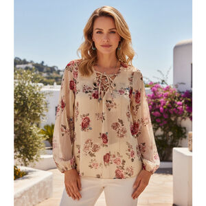 Show Me Your Mumu Zuko Floral Blouse Size S (17.5” PTP)